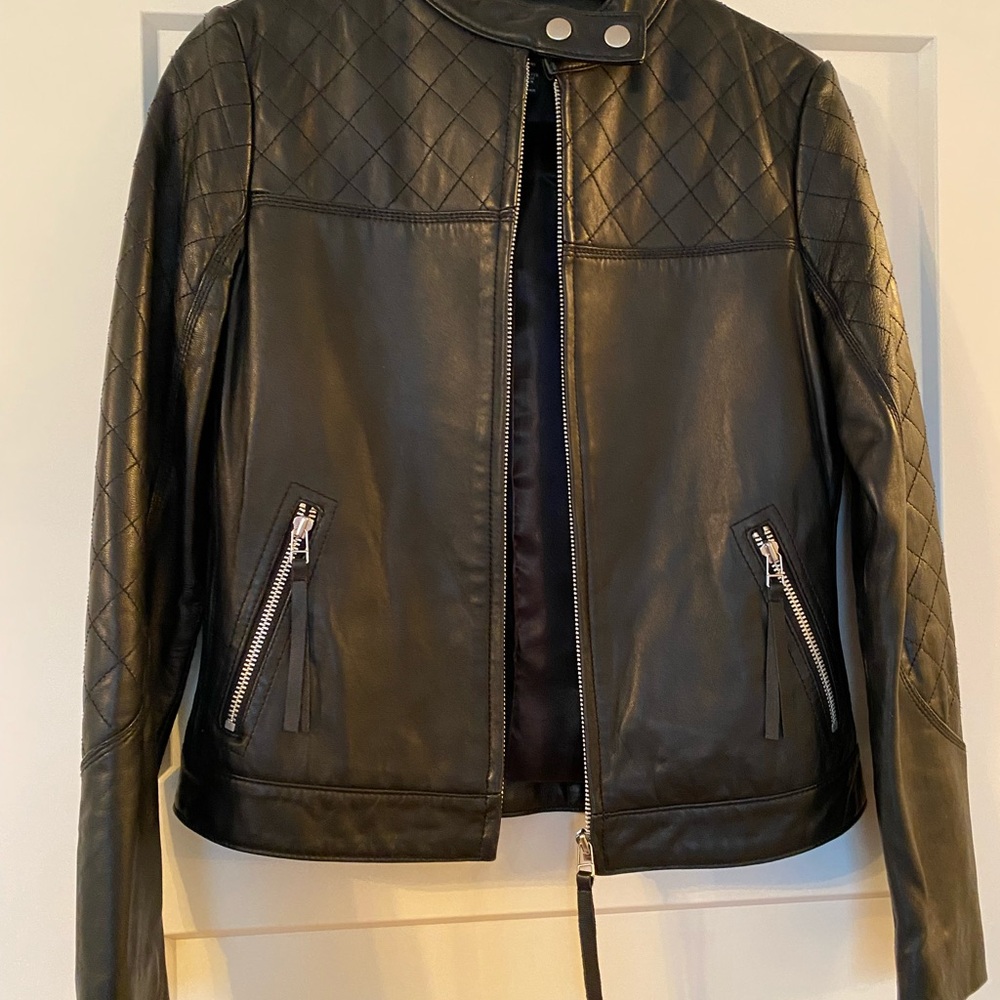 Moda International Black Leather Jacket